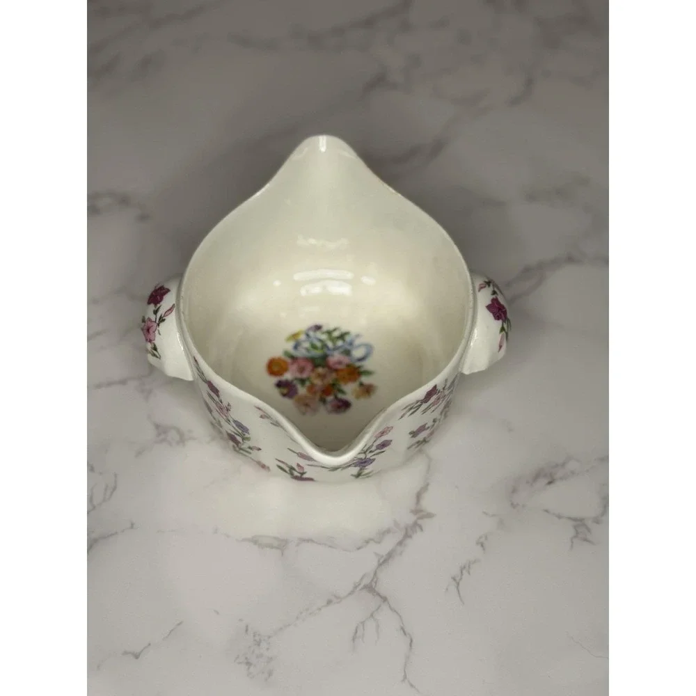 W.S.George Bolero 112A Floral Double Spout Sugar Bowl Gravy Boat Vintage Ceramic